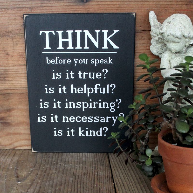 CountryWorkshp's tweet image. Before You Speak #Think Sign, #Inspirational #WiseWords Handcrafted Sign Words to Inspire, Family Classroom #smilett23  etsy.me/4sIjxFm via @Etsy