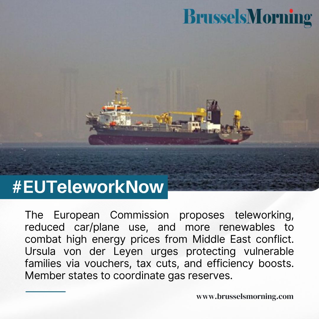 BrusselsMorning's tweet image. European Commission unveils telework, less travel, renewables to tackle energy crisis from Middle East tensions. 

#BrusselsMorning #EnergyCrisis #EUGreenDeal #Renewables #Telework

Read More: brusselsmorning.com