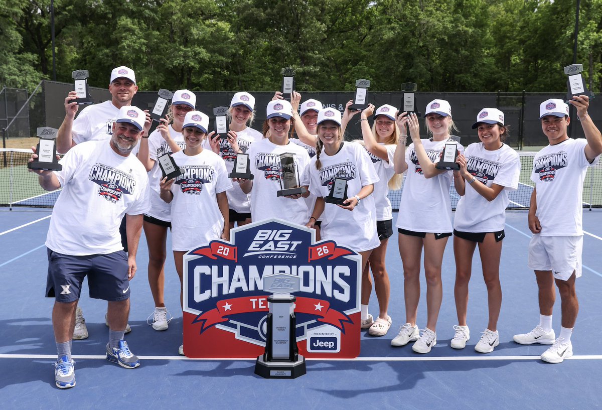LanceMcAlister's tweet photo. Congrats @XavierWTEN on a 6th-straight conference title 🎾 🏆 💪 

The Musketeers earned the conference's automatic bid to the NCAA Women's Tennis Championship and will learn their draw on Monday, April 27 at 4:30 p.m.

Props senior Abby Nugent, named the tournament's Most Outstanding Player.

#Xavier