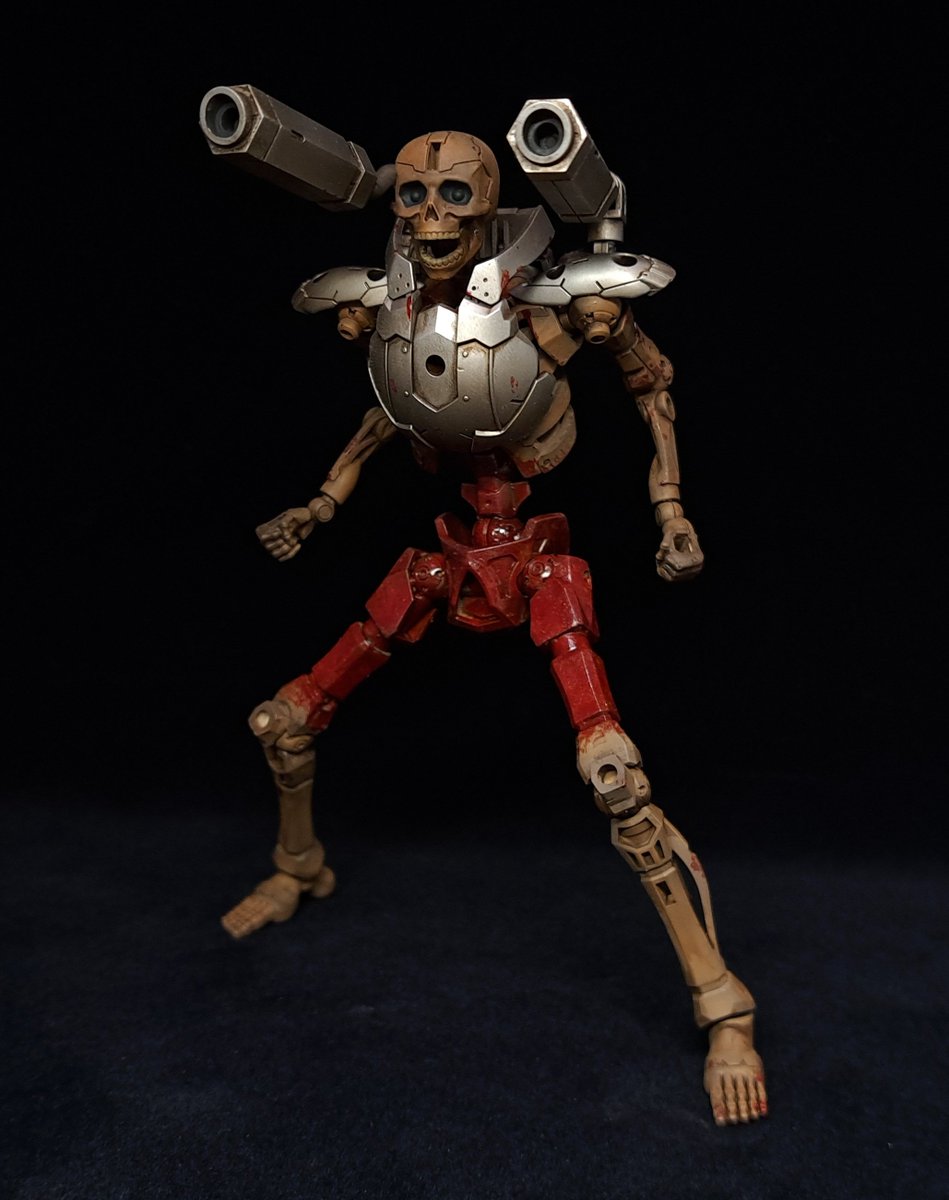 peak0point2's tweet image. 30MF ドゥローレヴナント完成！
30MFのドゥロースケルトンをゲーム「DOOM II:Hell on Earth」に登場する敵キャラ、レヴナントに見立てた作品です。
#30MF
#DOOM