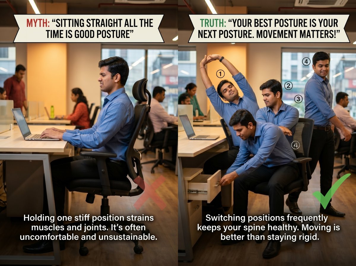 wearespine's tweet image. We’ve been told to “sit straight” all day… but what if that’s actually the problem?

Do you stay in one position for hours, or keep moving through your workday? 

What’s worked better for your back? 
#wearespine #spinehealth #backpain