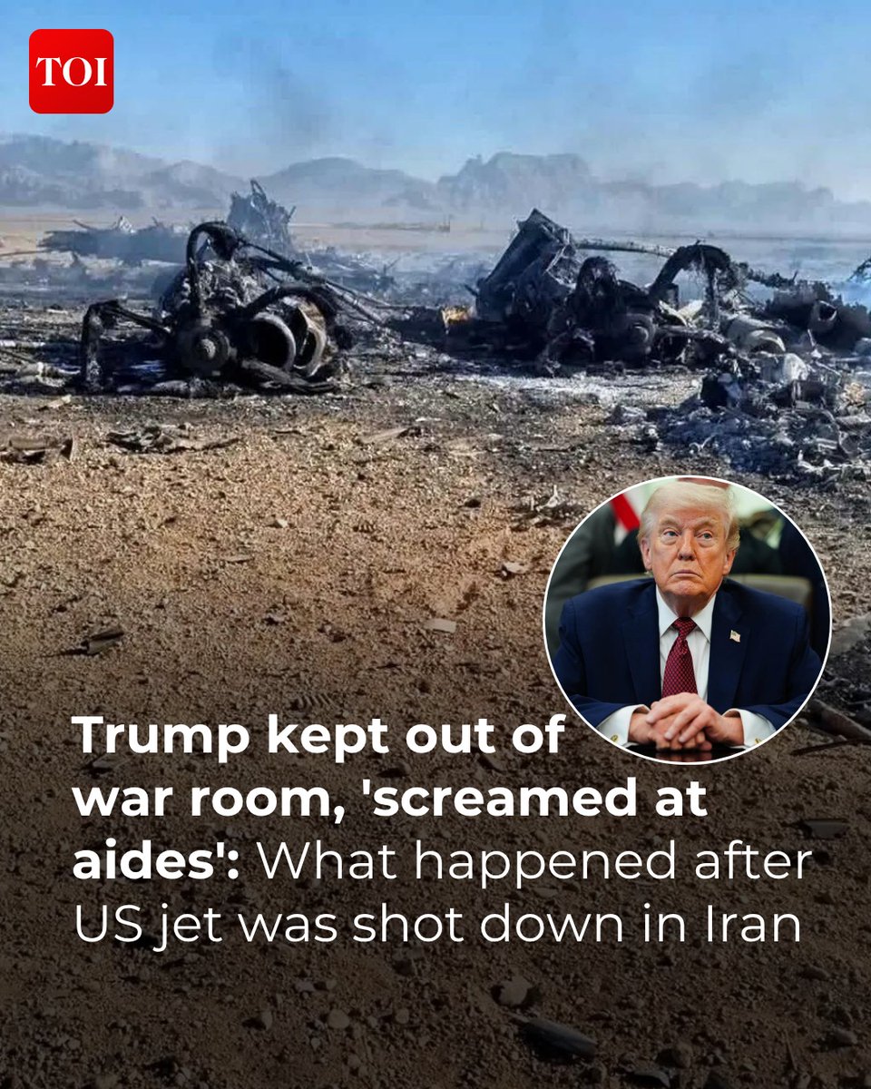 timesofindia's tweet image. A #US jet shot down over #Iran triggered chaos inside the White House, with President #DonaldTrump screaming at aides and kept out of the room as officials planned a high-risk rescue mission, reported The Wall Street Journal. 

Read here 🔗 toi.in/coderrr