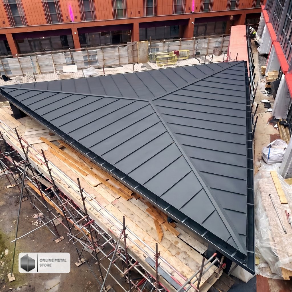 OMSLTD's tweet image. Triangular standing seam roof in Hammersmith.
PREFA aluminium system with box gutters, finished in RAL 7016.

Built for precision and long-term performance in UK conditions.

onlinemetalstore.co.uk

#AluminiumRoofing #StandingSeam #UKConstruction