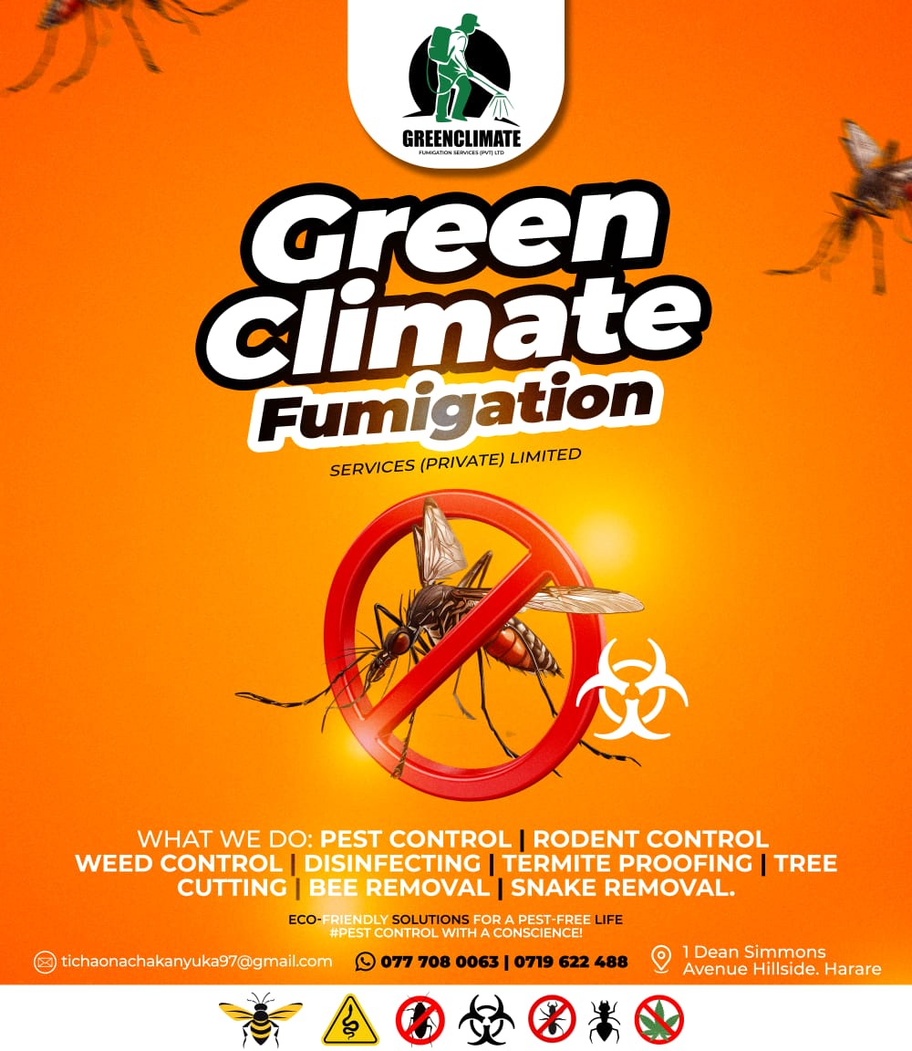 tchaks83's tweet photo. @_MakdShelby 🌿 GREENCLIMATE FUMIGATION

 Safe, eco-friendly pest control across Zimbabwe. We handle pests, rodents, termites, weeds, snakes &amp; bees. Certified team, low-toxicity, free inspections &amp; quotes. Book today! 📞 +263 777 080 063 | +263719622488

https://t.co/dYjL3Gloop
 #GREENCLIMATE https://t.co/QJiwY73dKA