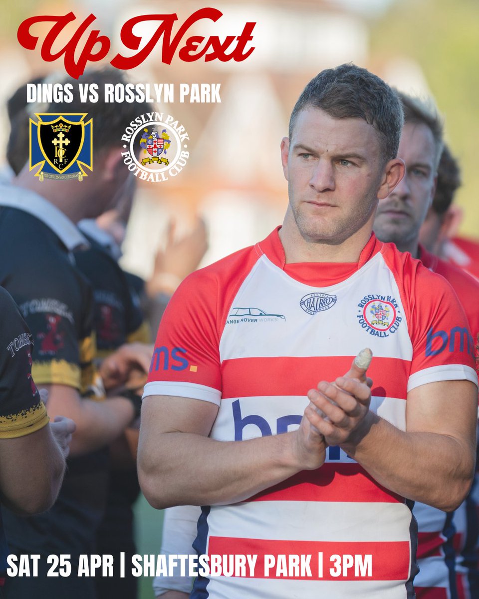 rosslynpark's tweet image. ➡️ Up Next 

Looking to finish 25/26 strong 🔥😮‍💨 

🗓️ Sat 25 Apr
⏰ 3pm
🏟️ Shaftesbury Park 

#RPFC