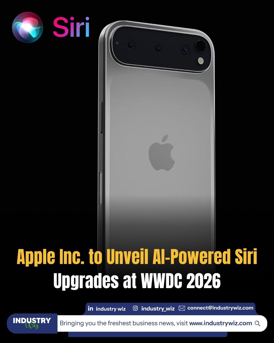 Industry_wiz's tweet image. Apple Inc. is expected to unveil a major AI-powered Siri upgrade at WWDC 2026, strengthening its position in the technology industry with smarter, privacy-focused innovation.

#Apple #WWDC2026 #ArtificialIntelligence #TechIndustry #industrywiz #industry