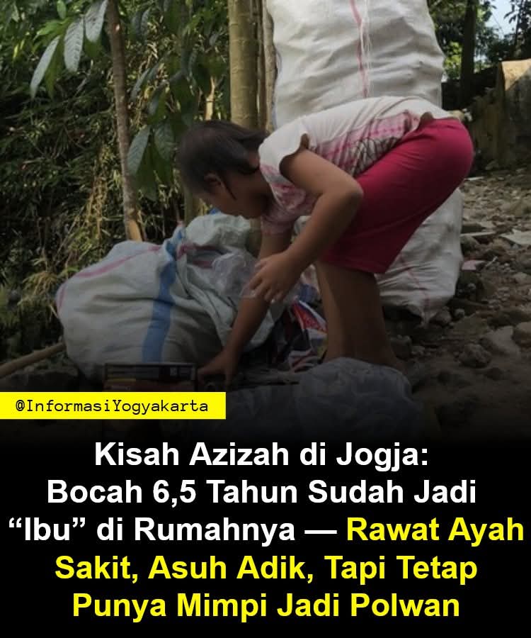 Dia akan menjadi polwan yang berintegritas...!!!
Amin 

Bocah perempuan berusia 6,5 tahun ini harus menggantikan peran ibunya yang telah lama pergi tanpa kabar. Di sebuah kamar kos sederhana di Mrican, Giwangan, Kota Yogyakarta, Azizah menjadi sosok yang mengurus segalanya—dari