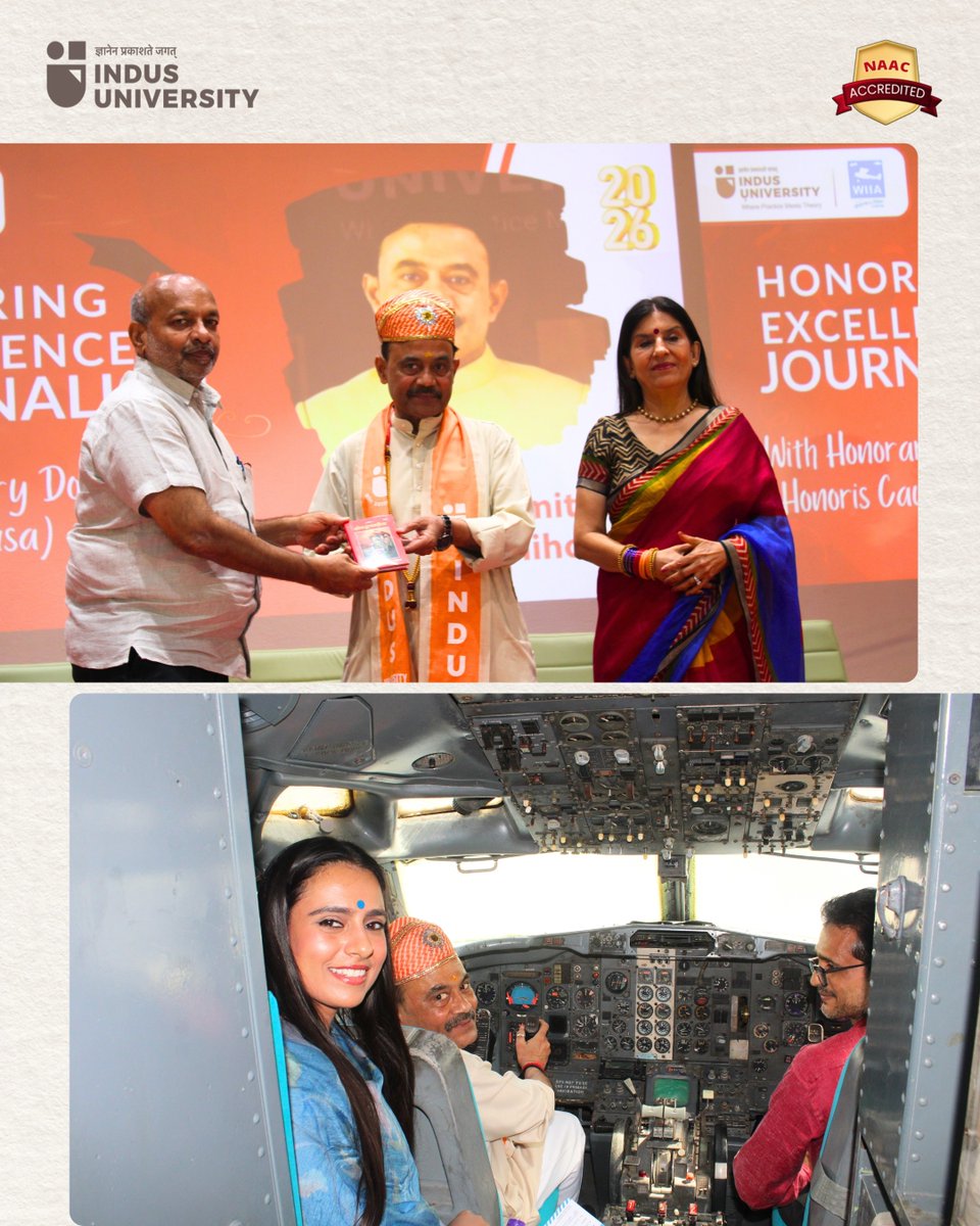 TheIndusUni's tweet image. 🎓✨ Honorary Degree Conferment 2026

Indus University &amp;amp; WIIA conferred an Honorary Doctorate upon Shri Amitabh Agnihotri for his contributions to journalism &amp;amp; society 📰🌟

A proud moment celebrating excellence &amp;amp; leadership! 👏

#IndusUniversity #HonoraryDegree #ProudMoment