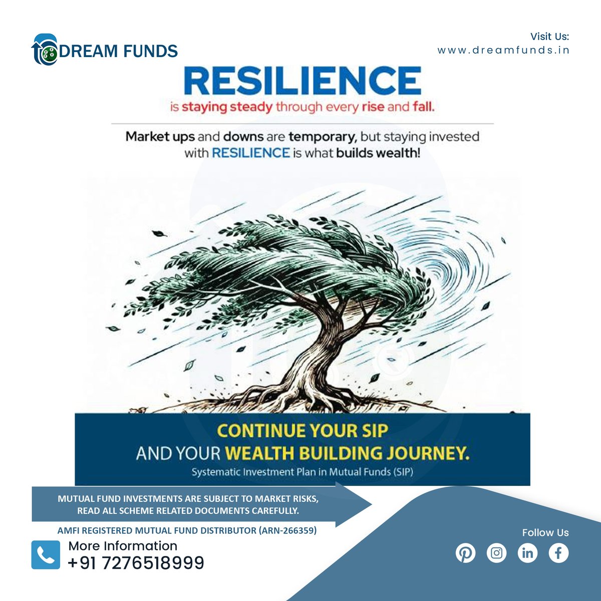 dreamfundsIn's tweet image. Market volatility is temporary.
Resilience in investing is permanent.
Continue your SIP. Build long-term wealth.

📞 +91 7276518999
🌐 dreamfunds.in

#SIP #StayInvested #WealthCreation #Resilience #MutualFunds #InvestSmart #FinancialPlanning