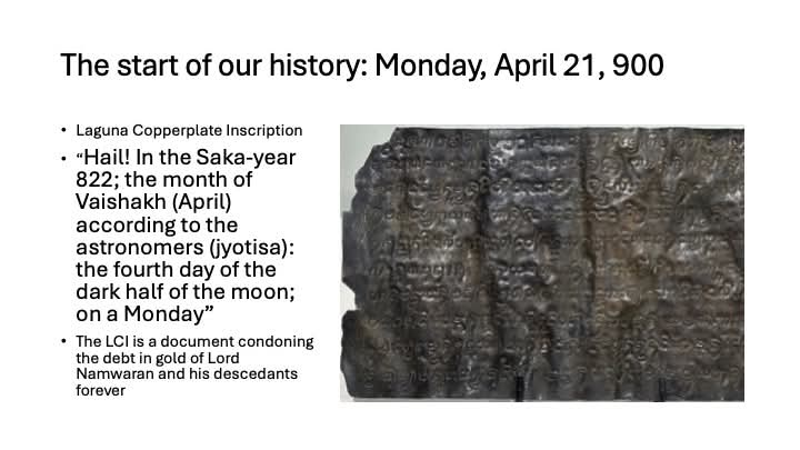 Happy 1926th birthday, Philippine history! (Before that, everything was archaeology!)