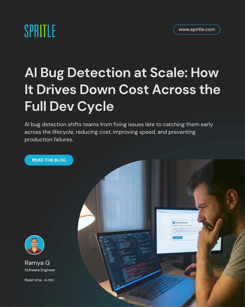 AI is changing how we build but without CI/CD, it’s just potential, not impact.

🔗spritle.com/blog/ai-bug-de…

#ADLC #AIDevelopment #CICD #DevOps #SoftwareEngineering #AIInTech #DigitalTransformation #TechLeadership #EngineeringExcellence