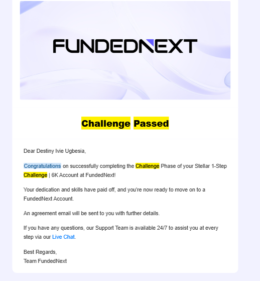 DestinyIvie's tweet photo. Hello my pipo . 
 Been busy b ut i'm back . 
#happy 
#newweek .
Officially funded . first prop firm of the year . 
@FundedNext https://t.co/zkt1sJngHP