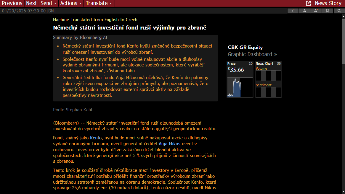 PHadrousekFio's tweet image. Německý státní fond KENFO (25mld. Euro)
se chystá do zbraní 
-... do poloviny roku vybudují vyšší podíl ve zbrojím průmyslu. 
Někdy to v #GER trvá, ale když se rozhodnou tak to stojí za to IMO 
#defense