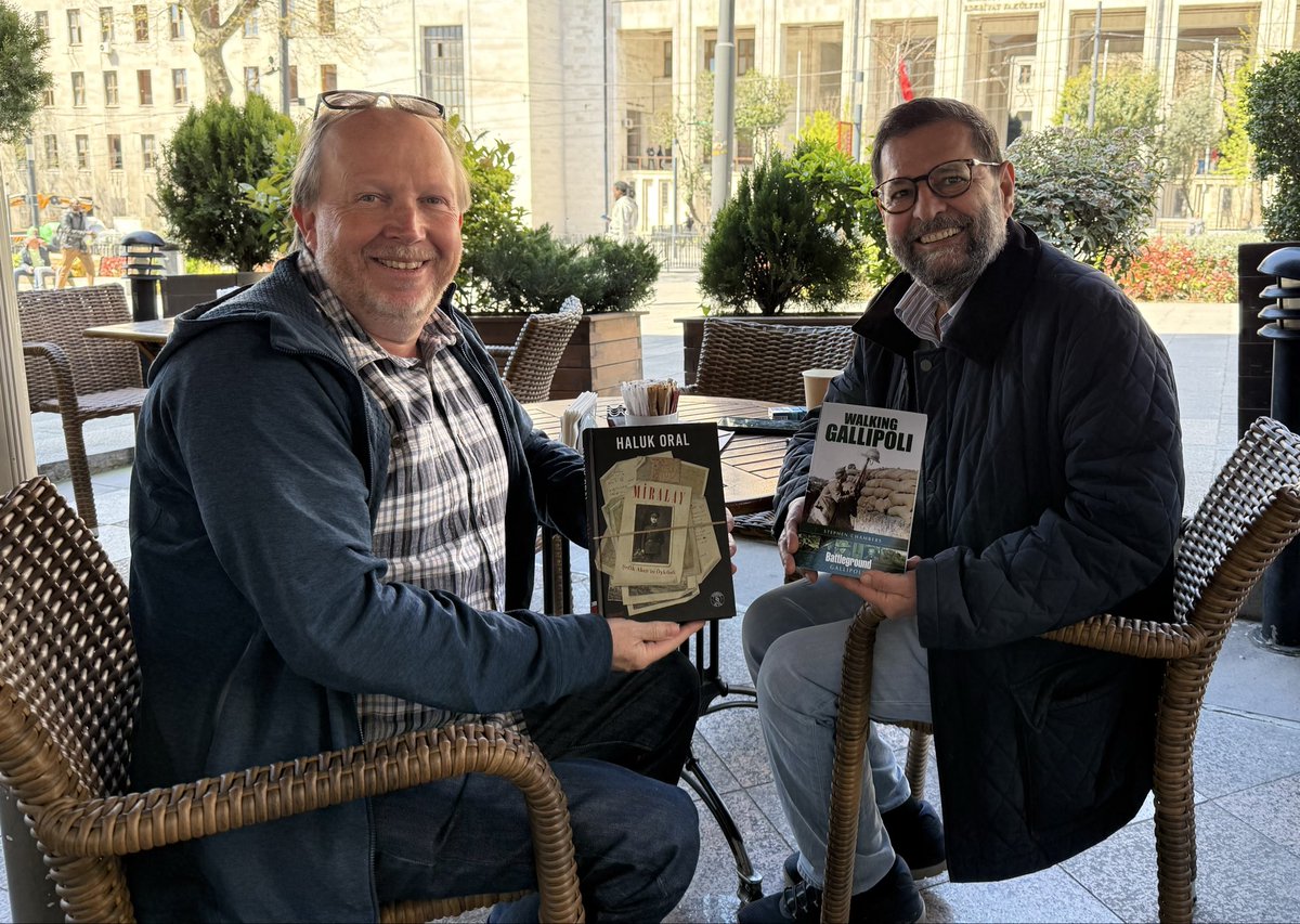 SteveJChambers's tweet photo. Gallipoli book exchanges with the one and only Haluk Oral https://t.co/m6NlctRLVk