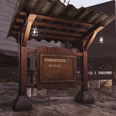 WastelanDweller's tweet image. #Fallout76 Atomic Shop Daily Sales 50% - Message Board Trail Kiosk (Price 150 Atoms).