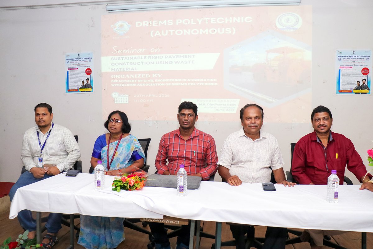 driemsdiploma's tweet image. The Civil Engg. Dept., DRIEMS Polytechnic, hosted a seminar on Sustainable Rigid Pavement using Waste Materials By Dr. M.K. Diptikant Rout (OUTR)

Focused on eco-friendly, cost-effective construction &amp;amp; sustainable engineering practices.

#DRIEMS #CivilEngineering #Sustainability
