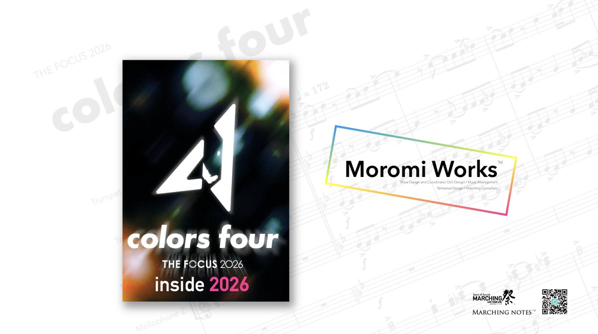 matsuri_voice's tweet image. ［Marching notes™︎｜161 notes］
162. 2026 inside THE FOCUS
music / vol.1｜Moromi Works™︎

１｜さぁ、一緒に楽しもう

2026 THE FOCUSのショウ「colors four」
オープナー / バラード
アレンジ音源を公開いたします。

- ショウクリエイト側の息遣いを感じる
- シーズンを通した変化
-