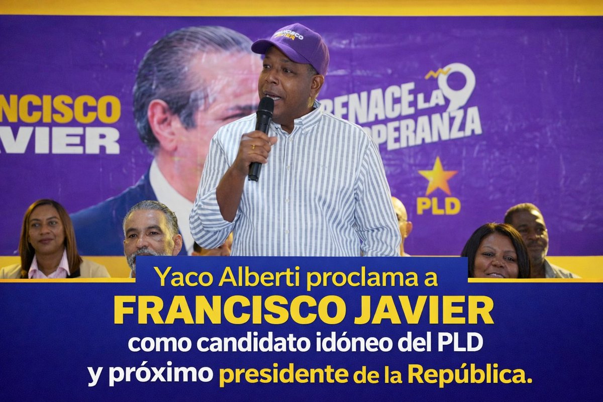 Yaco Alberti proclama a Francisco Javier como candidato idóneo del PLD y próximo presidente de la República.

#PLD #FranciscoJavier 

instagram.com/p/DXWpsqllTBa/…