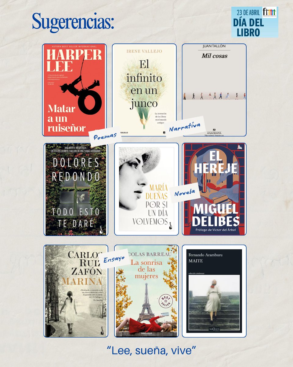✨ 📚 Se acerca el 23 de abril...y en las clases lo celebramos: ¡leyendo y compartiendo!

Hemos abierto no sólo libros, también recuerdos, conversaciones y sonrisas.

📖 Estas son algunas sugerencias.

¿Y a ti? ¿ Qué libro te ha dejado huella?