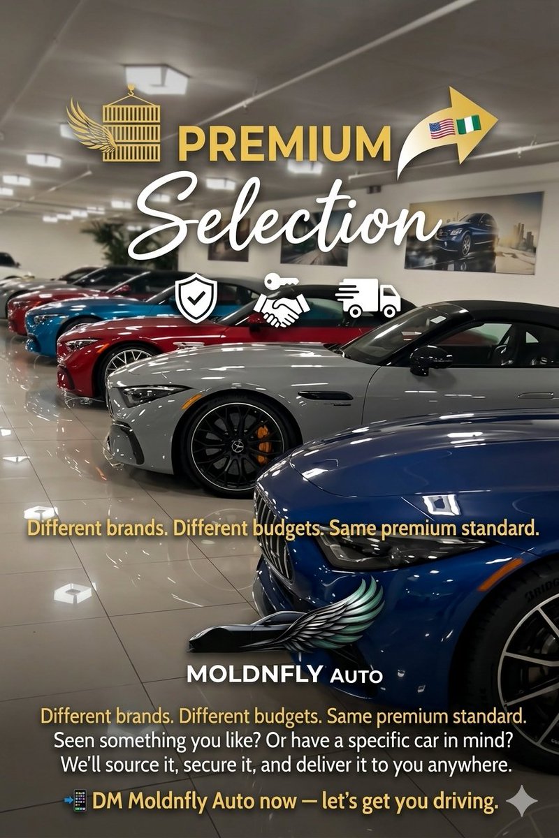 MoldnFly_Auto's tweet image. Monday mood: Excellence in every spec. 🏆✨
#MoldnflyAuto #PremiumSelection #MondayMotivation #LuxuryCarsNigeria #CarSourcing #NigeriaCarSales