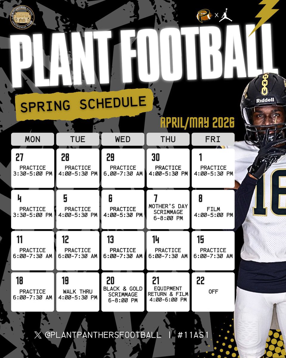 plantpanthersfb's tweet image. Spring ball begins in 1️⃣ week. College coaches make your plans to visit Tampa Bay and make Plant Football your first stop!
#11as1 #noexcuses