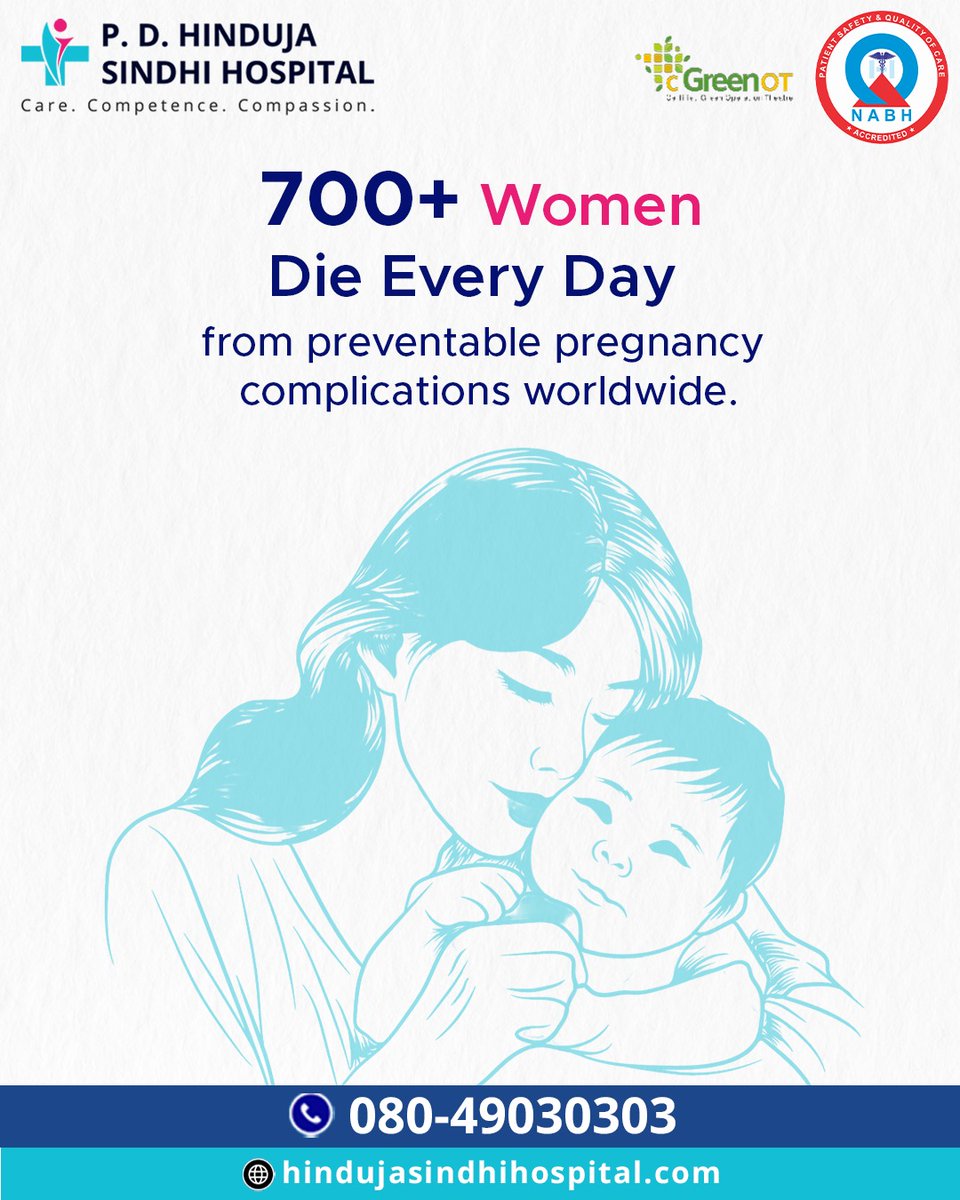HindujaHosp's tweet image. Over 700 women die daily from preventable pregnancy complications—India accounts for 1 in 10. Prioritize timely, quality maternal care for a safer journey to motherhood. 💛👶#MaternalHealth #WomensHealth #PregnancyCare #HealthyMoms #NewbornCare #PreventiveHealth