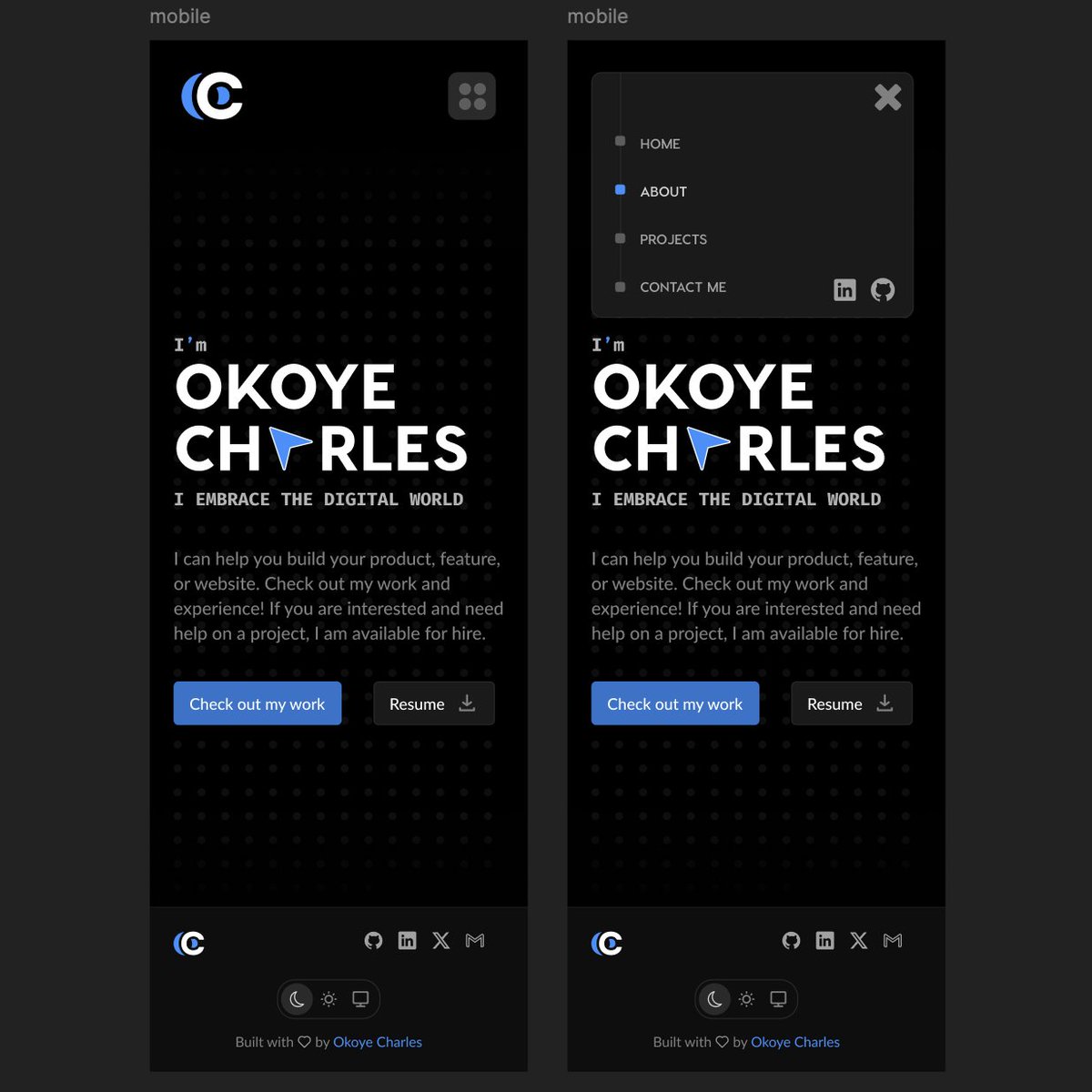 okoyecharlesk's tweet photo. Day 2 of 14

Worked on Mobile Hero Views. https://t.co/Oxi1j6IYER