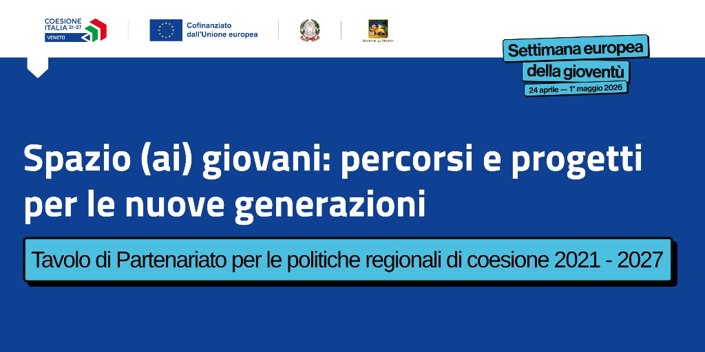 RegioneVeneto's tweet image. 📢 Spazio (ai) giovani: percorsi e progetti per le nuove generazioni 

🗓 28 aprile 2026
🕘 9:00–13:00
📍 Iuav Venezia

#Veneto #Giovani #Europa #EUYouthWeek #NextGeneration

Per iscriversi: bit.ly/3PJx561