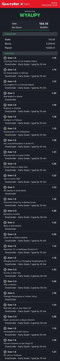 Games on stake.com converted to sportybet⤵️

R7AHFG WYAUPY -sporty👩‍💻

Follow 4 convert of codes 2 ur preferred bookies! 

Retweet 4 larger audience😤🗣️