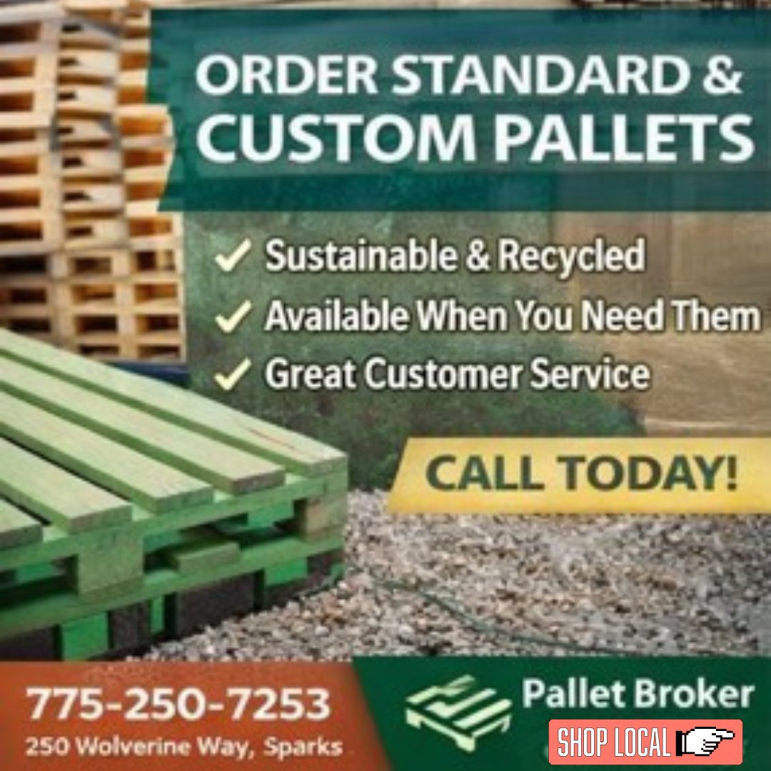 PalletBroker's tweet image. We are a premier pallet supplier, manufacturer and recycler. #pallets, #palletmanufacturer, #commercialpalletservice, #pallettransportation, #palletdelivery, #palletslasvegas, #lasvegaspallets, #palletsreno, #renopallets