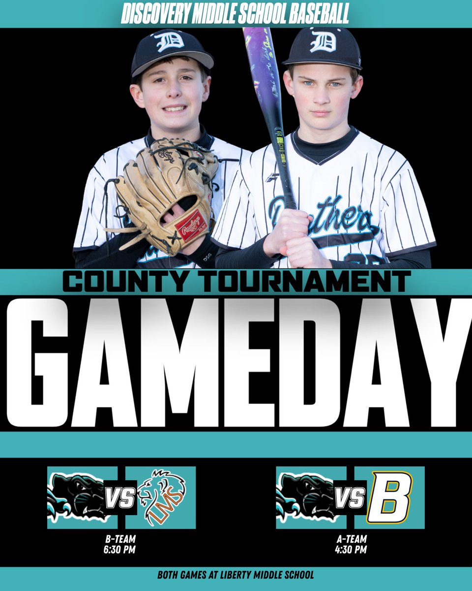 DMS_Athletics1's tweet image. DMS Baseball playing in the County Semi Finals today at LMS! A Team and 4:30 and B Team at 6:30pm! #PantherPride ⚾️