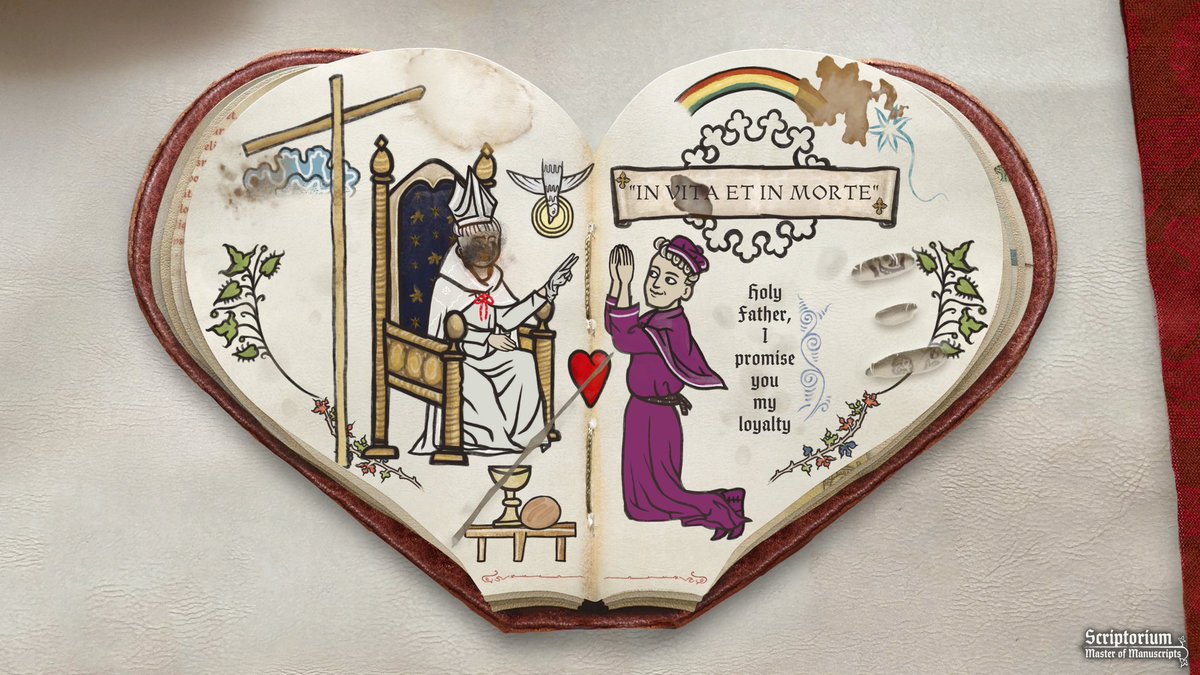 vandermeer14780's tweet photo. *in the archive, gg came across an old and stained manuscript that captured a pope and his loyal archbishop. though the pope's face is unable to see, sth in this painting is still too painfully familiar*
medieval ratzwein hehe...😋 https://t.co/qEjjhNT66h