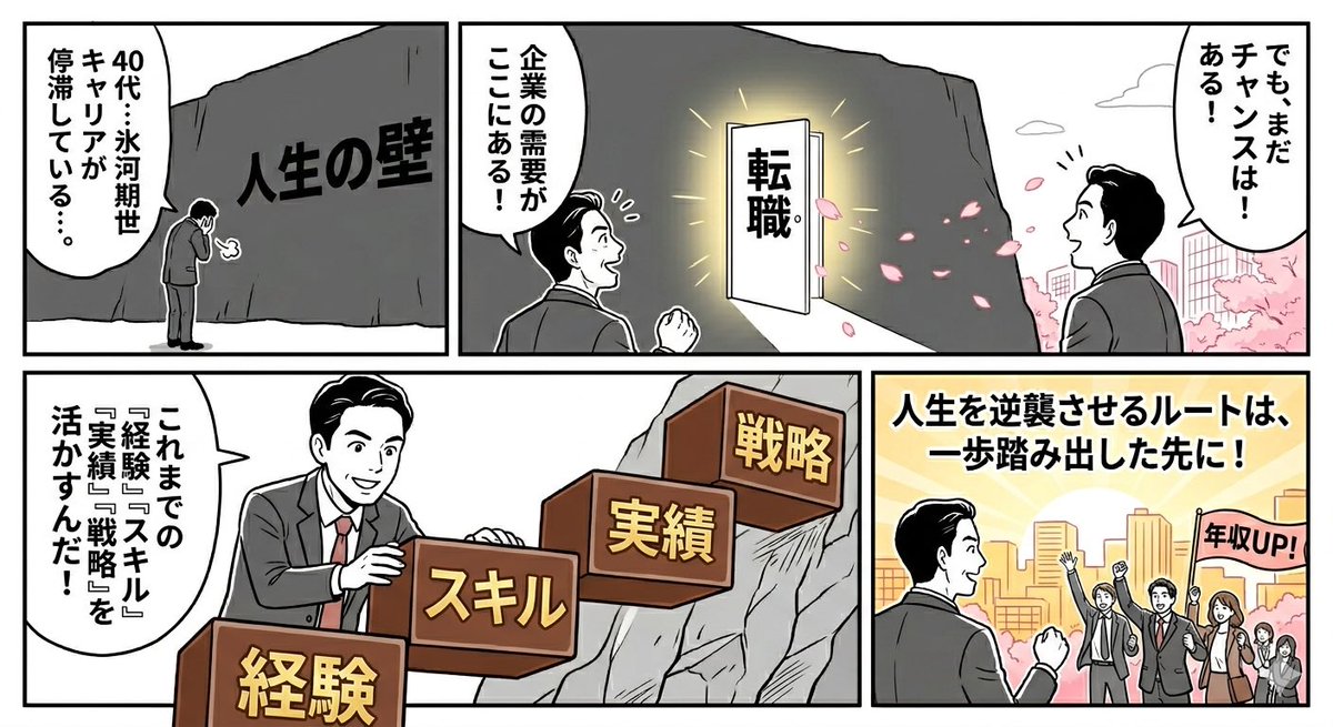 ノビロー｜40代後半で年収1000万越え転職術 tweet media