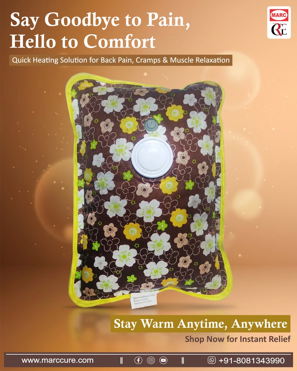 Marcayurveda's tweet image. Instant Heat Therapy at Home!
Get quick relief from cramps, muscle pain &amp;amp; stiffness with our Electric Hot Water Bag 
Plug in &amp;amp; relax in minutes!
⚡ Fast Heating |⏳ Long Warmth |🛡️ Safe &amp;amp; Leakproof
📞 +91-8081343990
🌐 marccure.com
#PainRelief #HeatTherapy #HotWaterBag