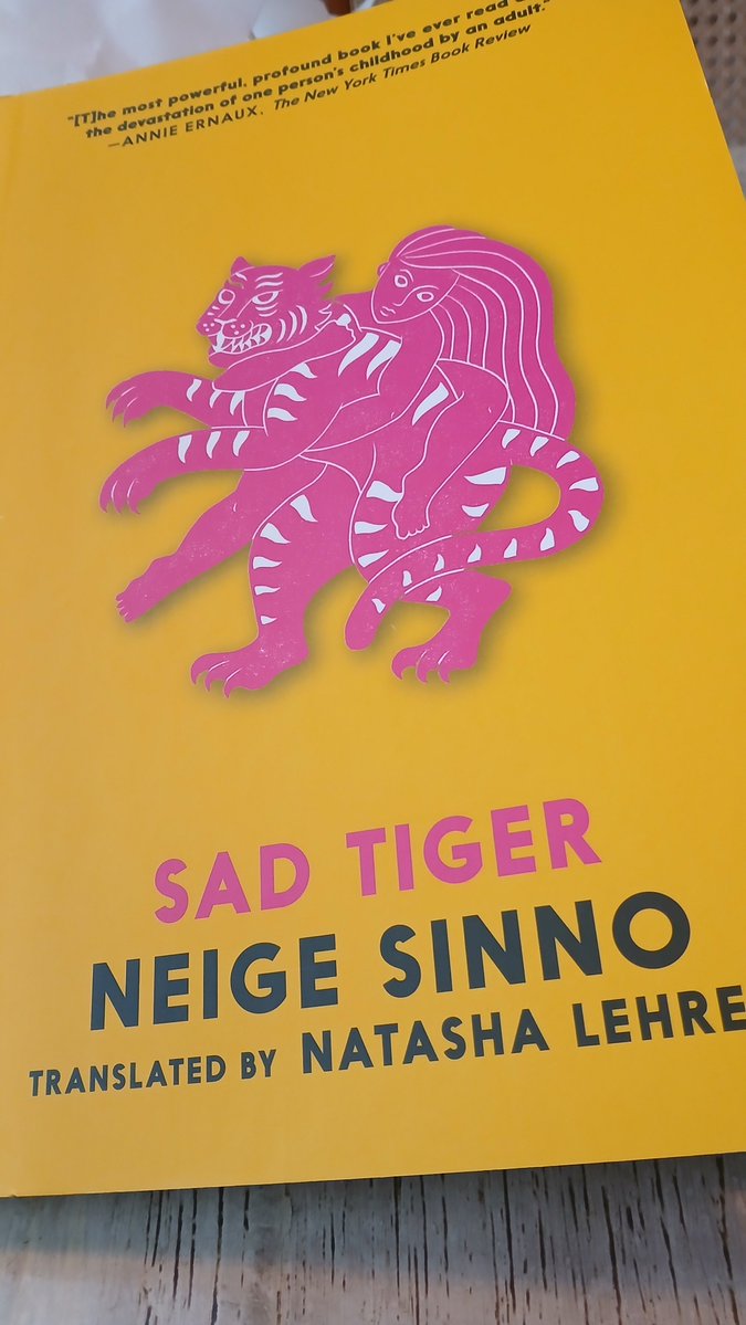 VineethaMokkil's tweet image. Reading Neige Sinno's 'Sad Tiger' (trans. Natasha Lehrer), originally written in French. Devastating, powerful #memoir. #Books