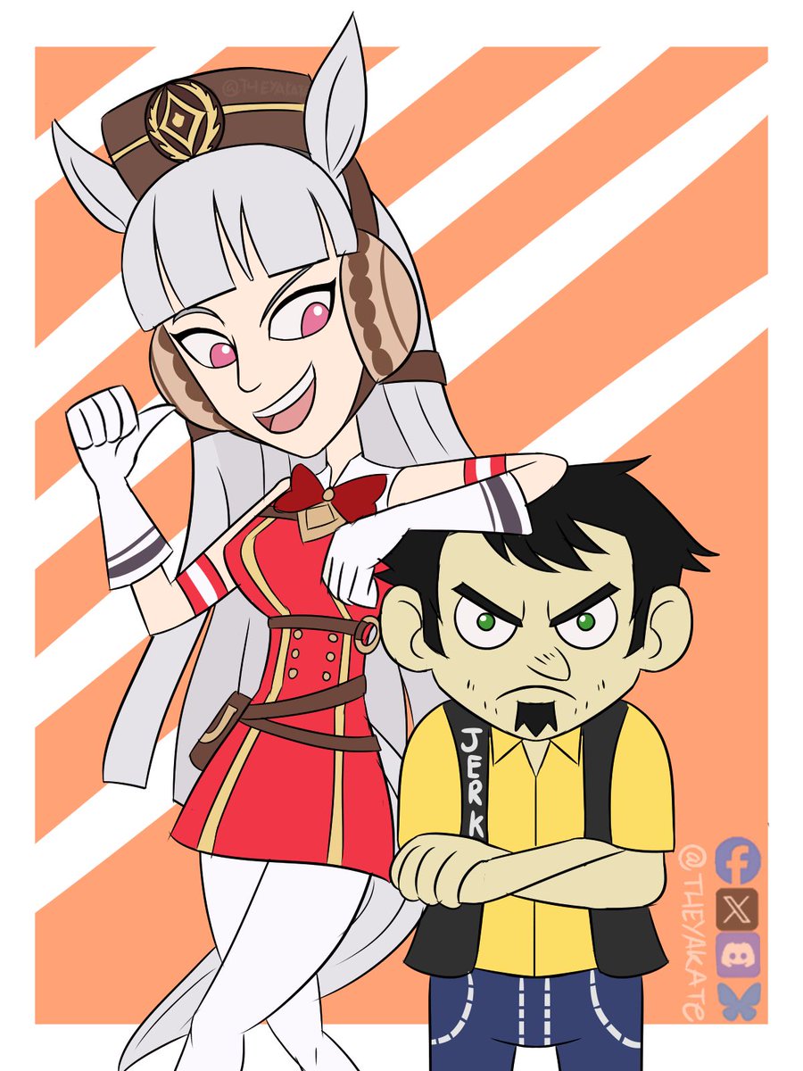 TheYakate's tweet image. Dan vs Umamusume 
This is one crazy idea I had in mind and also my favorite show besides MLP:FIM during my college days. 
#UmaMusume #uma #DanVS
