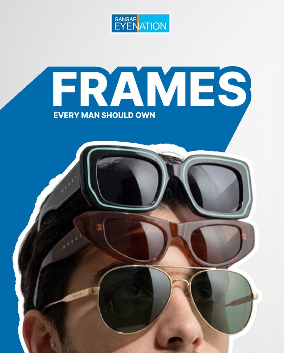GangarTweets's tweet image. Three timeless frames every man should have in his collection. From classic to everyday essentials, the right pair completes your look.

What are your top 3 choices when it comes to frames, let us know in the comments below

#GangarEyewear #MensEyewear #Aviators #Wayfarers