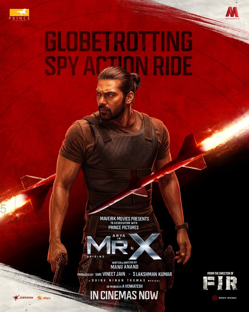arya_offl's tweet image. #MrX is a globetrotting spy action ride that will thrill you in cinemas!

Catch it on the big screens now.

A film by @itsmanuanand.

Produced by @vineetjaintimes @lakku76. 
Co-produced by @venkatavmedia.

#Maverik @Prince_Pictures @arya_offl @realsarathkumar #ManjuWarrier