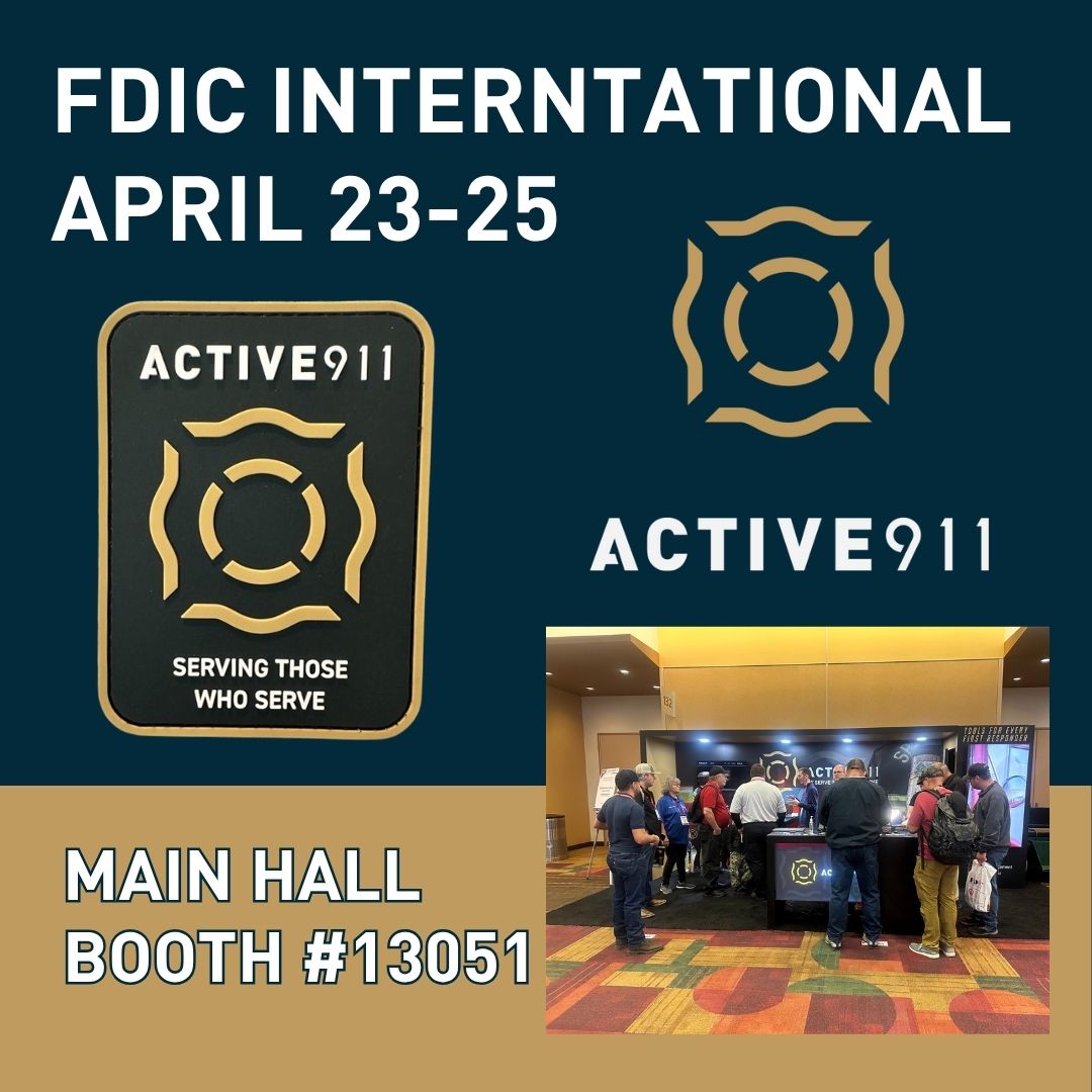 Active911's tweet photo. FDIC International is 3 days away, and we're ready! 🚒 Find us at Main Hall Booth #13051 to see what's new with #ActiveAlert and #ActiveComms. Patch traders, we've got a brand-new patch this year, and we're looking for a trade! #FDIC2026 #Active911 #FDICInternational https://t.co/g8uBClZ2Dd