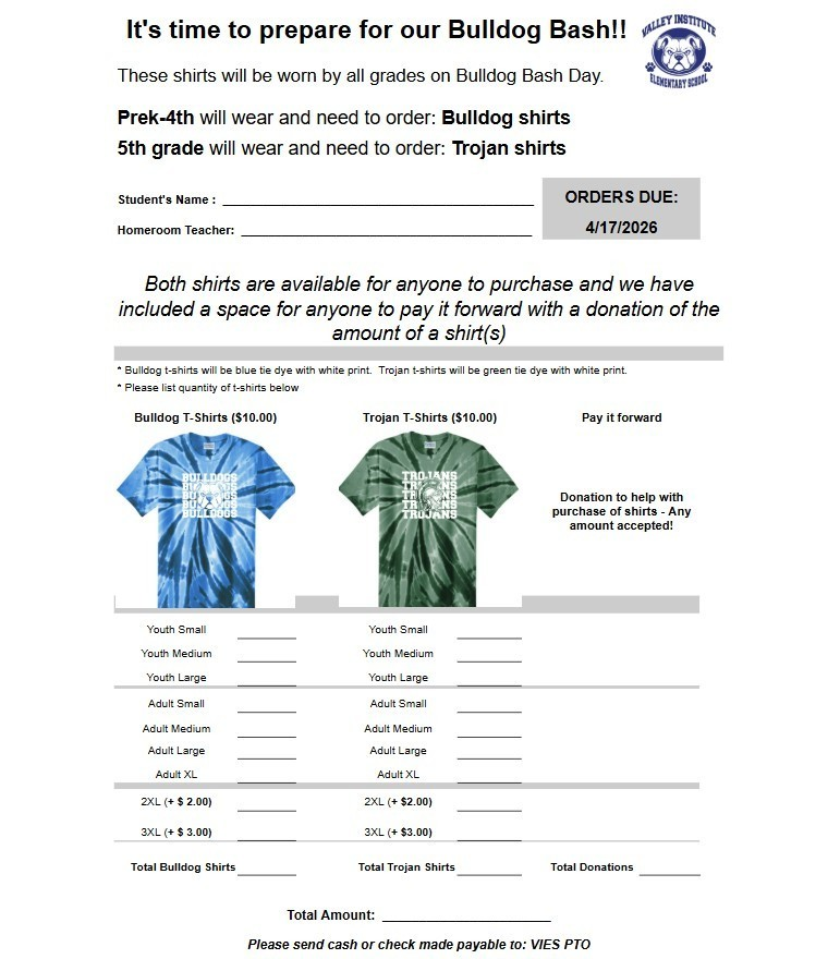 VIESBulldogs's tweet photo. Come One, Come All, to This Last Call for Field Day T-Shirts!
All orders are due tomorrow, April 21st! https://t.co/qqEToYzETB