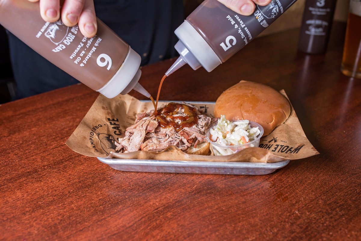 wholehogcafe's tweet photo. Do you like to mix our sauces? We have six to choose from. Pro-Tip... ask for the secret 7th 'VOLCANO"..
🏆World Champion BBQ
🕕Open at 11am
📱Order online and app / https://t.co/3daOk6YkbM
#wearethewholehog #arkansasbbq #BBQNation #bbqlovers #hogheaven https://t.co/TqTVS1BLW2