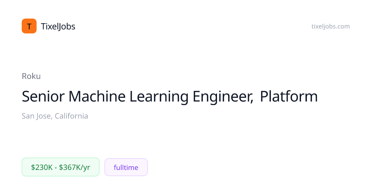 tixeljobs's tweet image. 🚀 Senior Machine Learning Engineer, Platform at Roku
📍 San Jose, California
💰 $230K - $367K/yr

Apply now 👇
tixeljobs.com/jobs/ebb77cc04…

#AIJobs #Hiring #MLEngineer