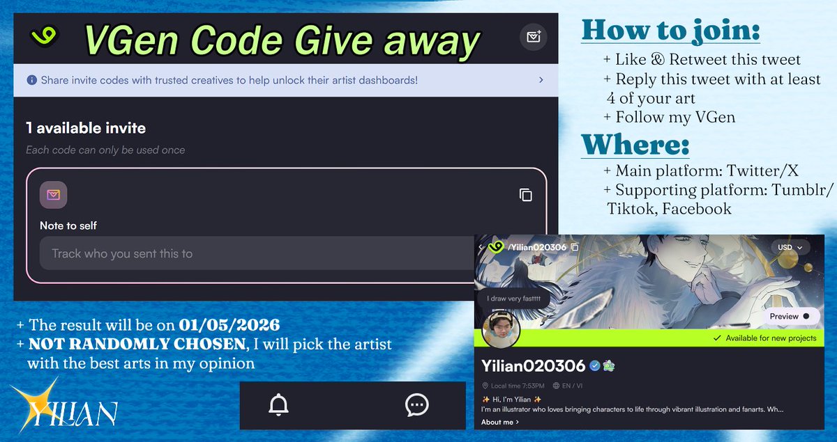 Yilian | VGen Commissions Open!!! tweet media