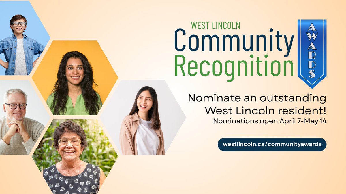Great communities are built by great people.

Nominate an individual, group, or organization for West Lincoln’s Community Recognition Awards and help us honour the difference they make every day.

Learn more: westlincoln.ca/communityawards