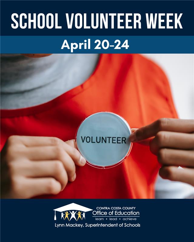 CoCoSchools's tweet image. School Volunteer Week honors those who support Contra Costa schools daily. Thank you for your dedication and care that strengthen our communities. #SchoolVolunteerWeek #CCCOE #ThankYou