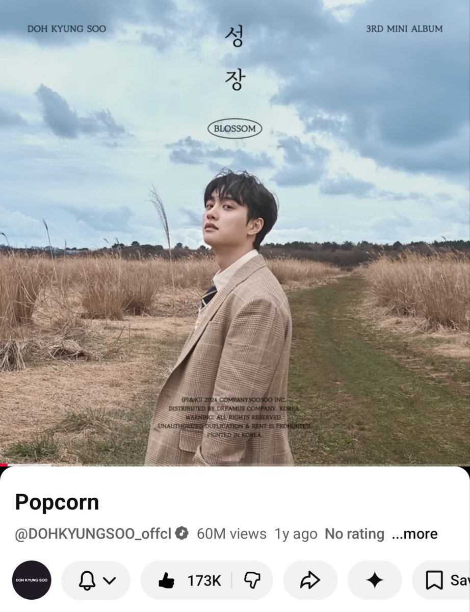 Kenkay98's tweet image. #DOHKYUNGSOO " Popcorn " audio has reached 60 Million views on Youtube

youtu.be/IhKjZk5AYRg?si…

#DO (D.O.) #도경수 #KYUNGSOO
#POPCORN @DOHKYUNGSOO_X