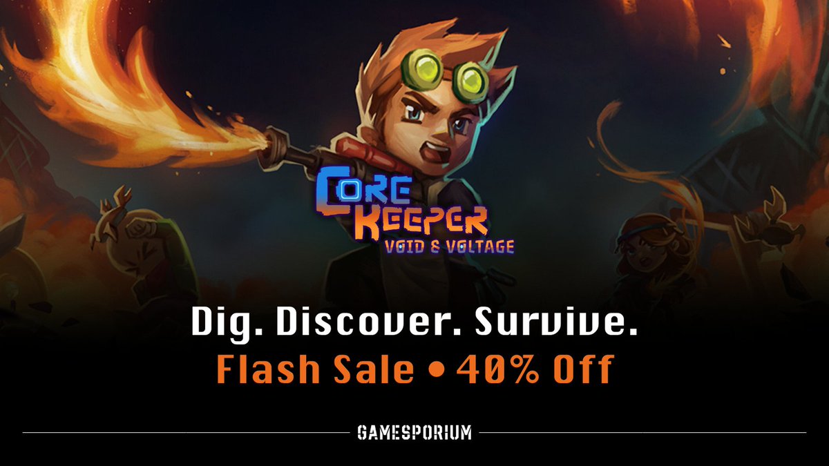 gamesporium's tweet image. ⛏️ Dig Deeper – Core Keeper Flash Sale Is Live
🔥 Flash Sale: 40% OFF on Gamesporium

👉 Core Keeper: gamesporium.com/products/core-… 

#CoreKeeper #FlashSale #SurvivalGames #Sandbox #PCGaming #Gamesporium #Sale