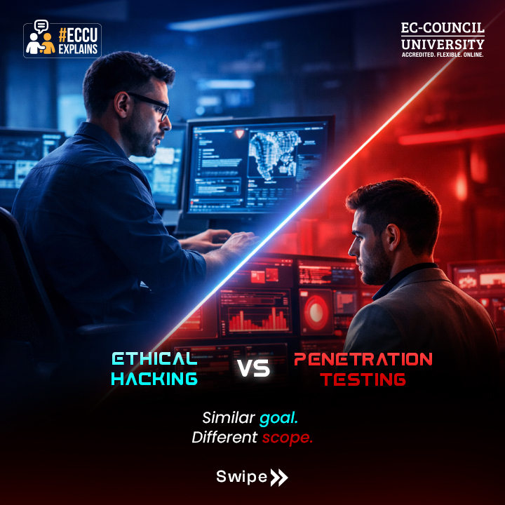 EC_Council_Univ's tweet photo. Explore the Bachelor of Science in Cyber Security (BSCS). Apply now → https://t.co/JuIsU11ZS9

#CyberSecurity #EthicalHacking #PenTesting #OffensiveSecurity #InfoSec #CyberSkills #CyberCareers #BSCS #LearnCyber #SecurityTesting #ECCU https://t.co/aoxSjb7Ruv
