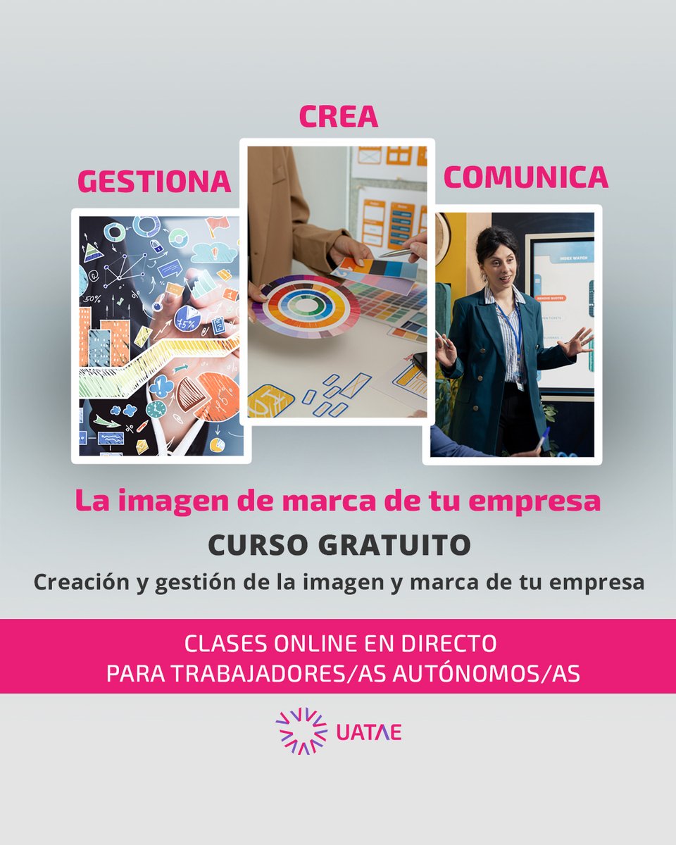 uatae_es's tweet image. Convierte tu proyecto en una marca reconocible y coherente. En este curso aprenderás a planificar, crear y gestionar tu imagen corporativa de forma estratégica.

Inscríbete ahora: uatae.org/creacion-y-ges…

#formacion #UATAE #UATAEformacion