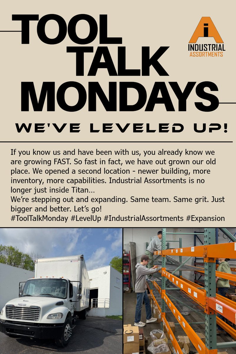 titan_ind_supp's tweet image. Not long ago, Industrial Assortments started with us.
Built something strong. Now they are stepping out on their own. Industrial Assortments just opened their new location—and we couldn’t be more proud.
#Growth #ProudMoment #TitanIndustrial